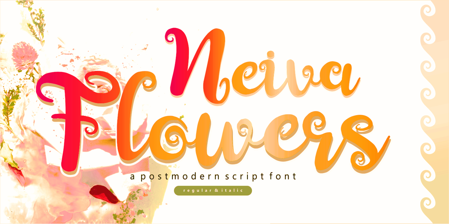 Beispiel einer Neiva Flowers Italic-Schriftart